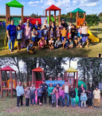 VEREADORES PARTICIPAM DA ENTREGA DE PLAYGROUND INFANTIL NO JARDIM DO LAGO E COMUNIDADE KLABIN